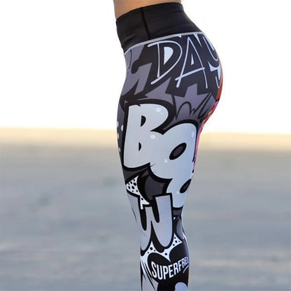 Print Yoga Pants Women Unique Fitness Leggings Workout Sports Running Leggings Sexy Push Up Gym Wear Elastic Slim Pants