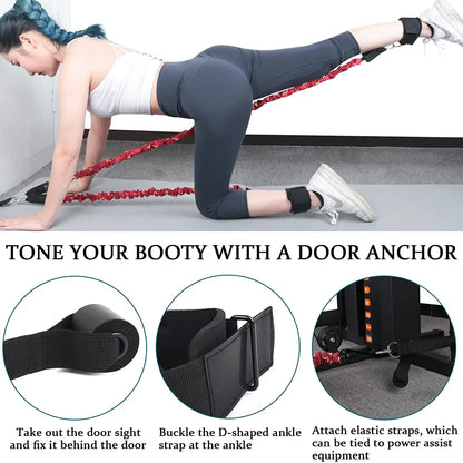 Booty Resistance Band Glute Cord Cable Machine Ankle Kickback Strap for Legs Abs Hip Workouts Gym Home Workout Fitness Equipment