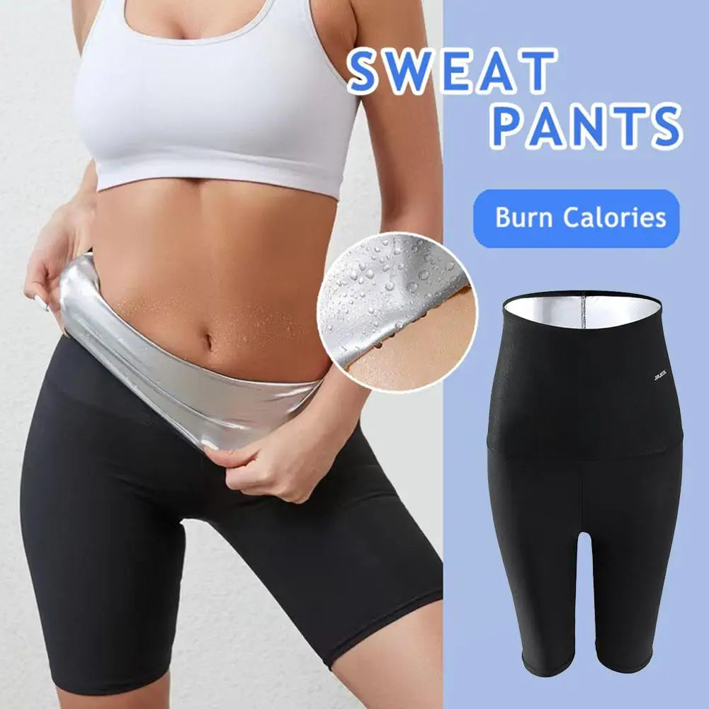 Women Sweat Sport Pant Weight Loss Slimming Waist Thigh Sweat Fat Trainer Leggings Burning Fitness Lifting Running Buttock W9P8